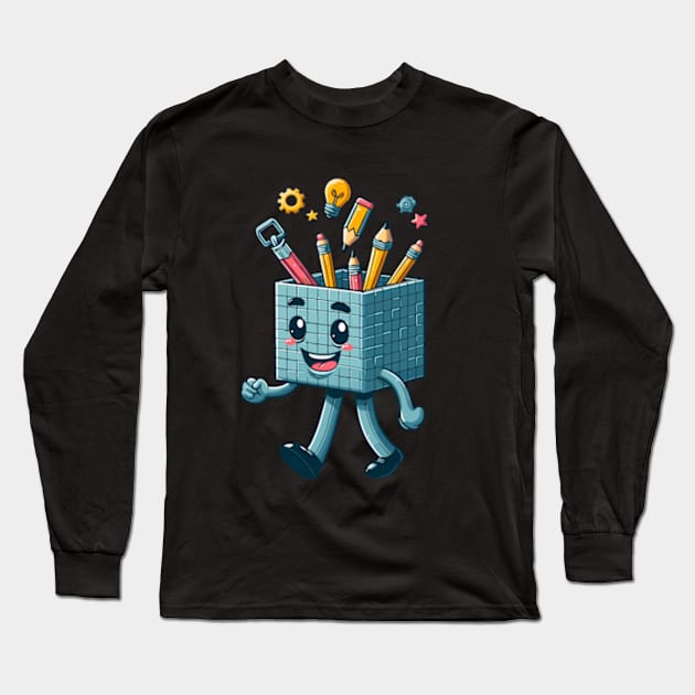 Square head cartoon Long Sleeve T-Shirt by hippohost